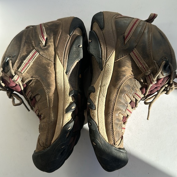 Keen Targhee II Mid Hiking Boots In Brown-burgundy-Sz 9 - Picture 9 of 15